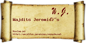 Wajdits Jeremiás névjegykártya
